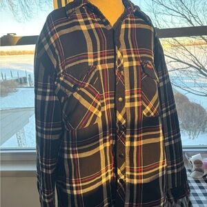 Dickies Navy and Red Plaid Shirt Jacket